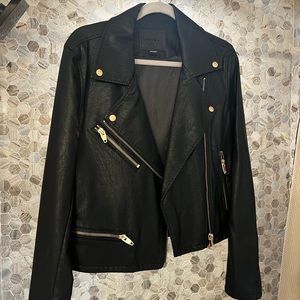 Blank NYC vegan leather jacket with rose gold hardware